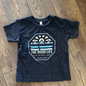 Flathead Lake Montana Boutique Kids Black T-Shirt - The Good Life